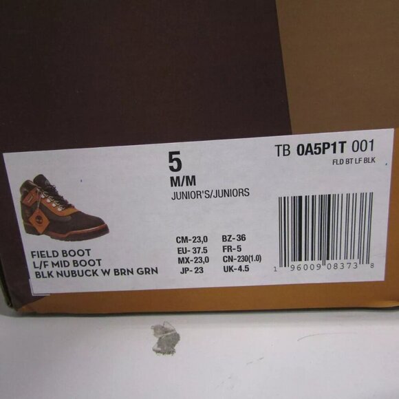 NEW TIMBERLAND x Jimmy Jazz LIMITED Mid Field Black Nubuck/Brown Boots - Size 5 - Picture 5 of 5